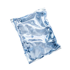 Fototapeta premium Foil Packaging Bag in Shiny Metallic Finish with Crinkled Texture and Bright Lighting for Product Photography isolated on transparent background