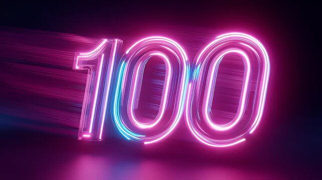 100 Neon Speed Achievement Milestone Celebration