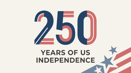 Obraz premium 250 Years of US Independence graphic design in red, blue, and white 