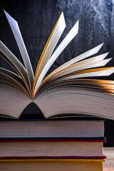 Composition with an open book