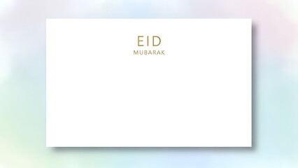 Fototapeta premium Eid Mubarak Greeting Card with Pastel Background.