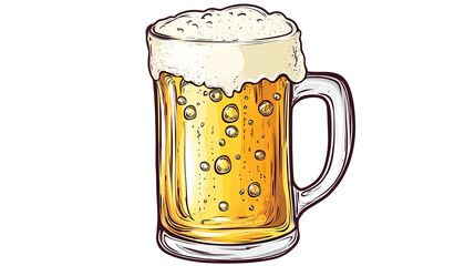 Frothy Beer in a Classic Mug: An inviting image of a classic beer mug, filled with golden liquid and a generous head of creamy foam.