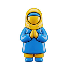 Fototapeta premium 3d rendered astronaut in prayer pose isolated on transparent background