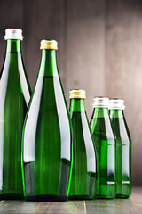 Composition with bottles containing mineral water