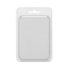 Blank plastic packaging card with hanger isolated on transparent background