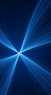 Abstract image of blue light streaks converging at the center, creating a dynamic and energetic design, suitable for technology or science concepts