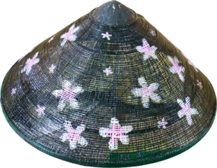 Asian conical hat vietnam traditional straw hat isolated on transparent background