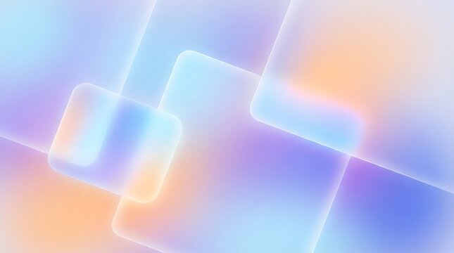 Abstract Gradient Geometric Shapes With Soft Lighting And Pastel Hues