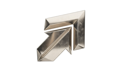 Silver metal letter on black background with the letter in the upper.