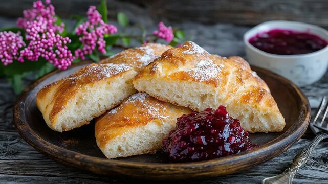 sweet bannock with berry jam greenland video