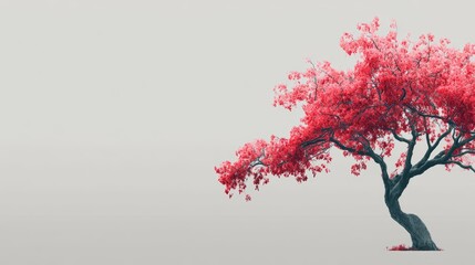 sakura tree on white or gradient background