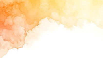 Artistic Orange Watercolor Splash Border on White Background for Creative Design Projects