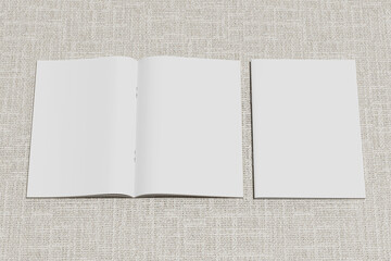 Blank Open Magazine Mockup on Wooden Floor