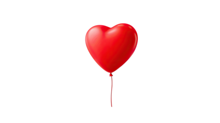 A vibrant red heart shaped balloon floats as a romantic symbol of love and celebration, perfect for a Valentine's Day party decoration or a happy holiday gift illustration isolated on a pink backgroun