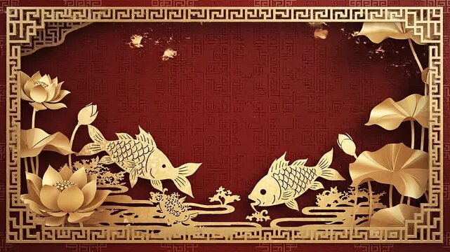Traditional Chinese Gold Border Design.