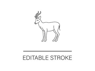 Fototapeta premium Minimalist illustration of an antelope with editable stroke.