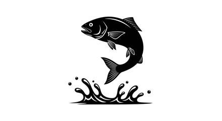 Black fish jumping out water.