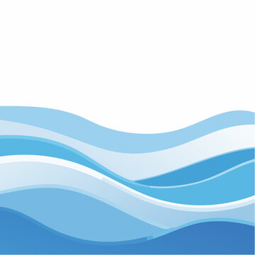 Vagues abstraites en d&eacute;grad&eacute; de bleu &ndash; illustration vectorielle fluide et d&eacute;corative