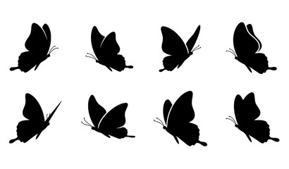 Minimal butterfly silhouette icon set vector illustration © Crafts Home