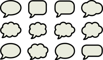 Fototapeta premium bubble comic dialog and chat icon pack vector set