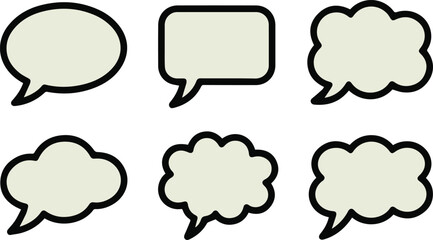 Fototapeta premium bubble dialog shapes outline icons for comics chat and design