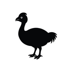 Extinct Dodo Bird Silhouette Vector Illustration Isolated on White Background © Saikat