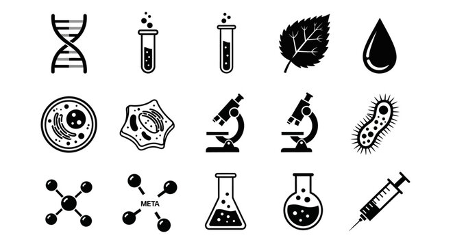Science laboratory equipment and symbols 1.