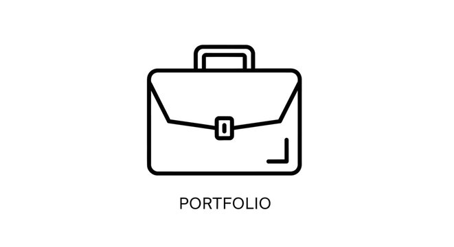 Simple line art briefcase icon design.