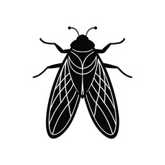 Small Leafhopper Insect Silhouette Vector Graphic Isolated on White Background