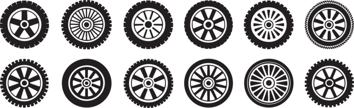 wheel set of twelve rim silhouettes for customization and catalog