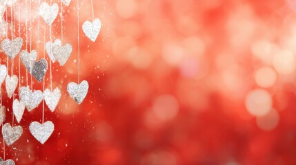 Hanging hearts create a festive scene for celebrations and gatherings