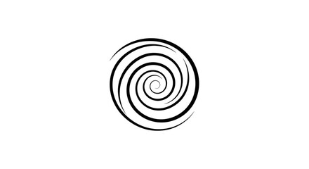 Black spiral shape design element symbol.