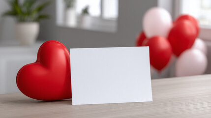 Card mockup standing on table