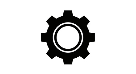 Black gear icon on white background.