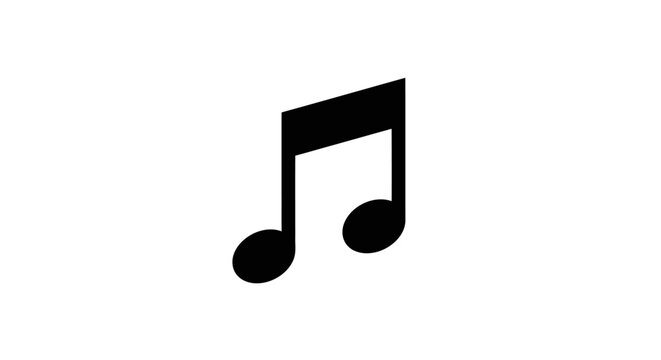 Black eighth note music symbol icon.