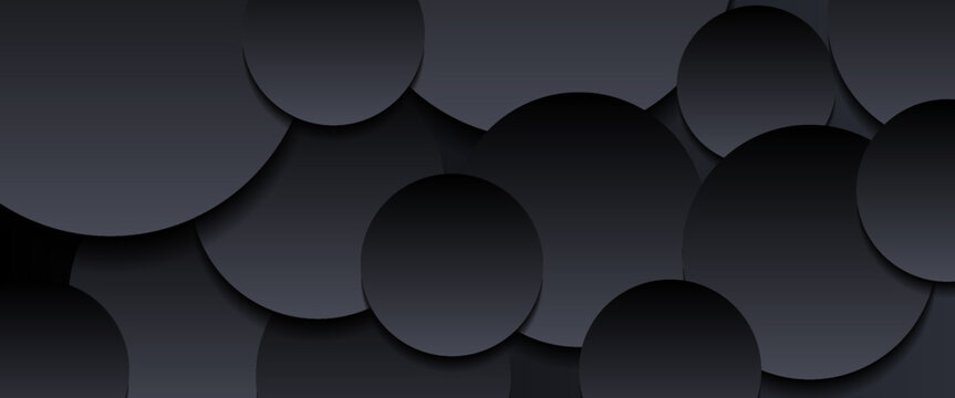 Minimalist black premium abstract background with luxury geometric dark shapes. dark circle background