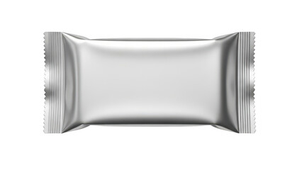 Silver foil snack packet isolated on transparent background