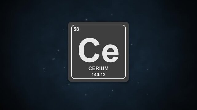 58 Cerium Ce element atomic animation chemistry periodic table