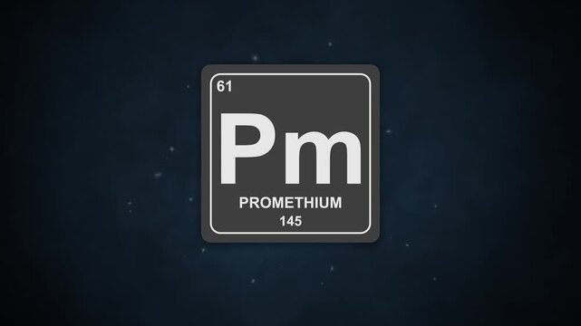 61 Promethium Pm element atomic animation chemistry periodic table