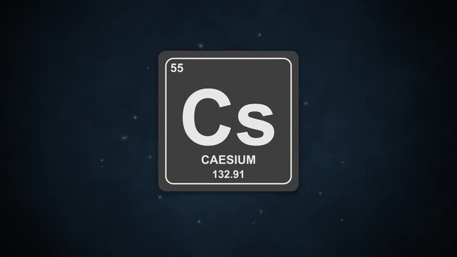 55 Caesium Cs element atomic animation chemistry periodic table