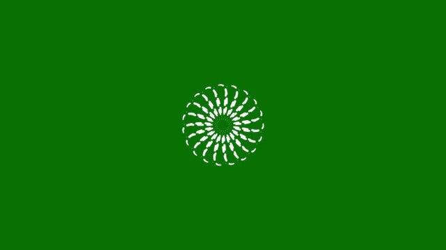 Glowing circle firework blast with radiant streak lines, shimmering spark particles and seamless 4K looping explosion animation for creative video on green screen background