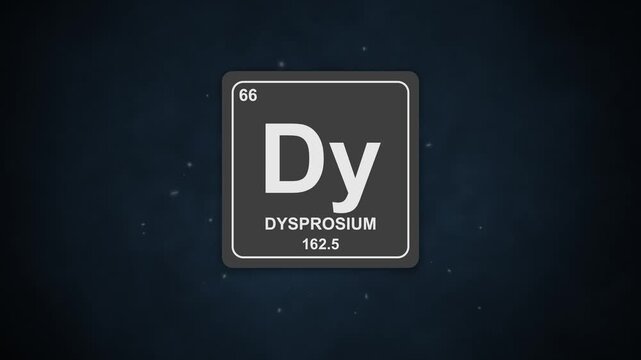 66 Dysprosium Dy element atomic animation chemistry periodic table