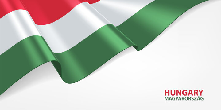 Hungary flag. Hungarian national flag on a white background. National flag background design.
