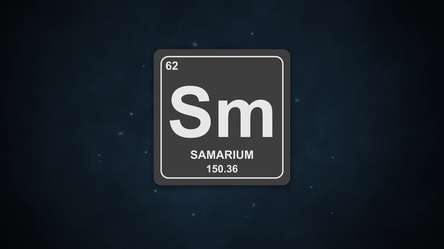 Futuristic animation emphasizing samarium tiles and magnetism concepts