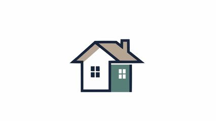 Modern Minimalist House Icon Design Simple Geometric Shape.