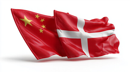 Cultural exchange celebration china and denmark flags global event vibrant environment close-up view unity concept
