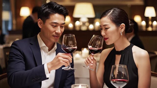 二人で乾杯