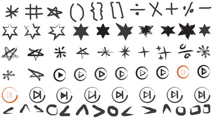 Collection of various symbols and characters