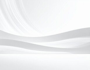 Smooth White Wave Background for Minimalistic Design Concepts