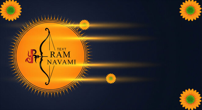 indian cultural jai shree ram navami banner with text space